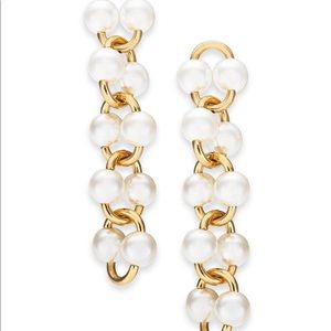 Kate spade gold tone imitation pearl drop earrings